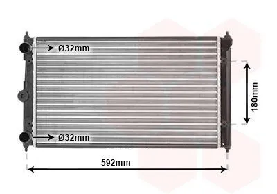 Produktbild von VAN WEZEL 58002095 Kühler Wasserkühler Motorkühler für VW Polo Coupe (86C, 80) Polo Schrägheck (86C, 80) Polo Classic (86C, 80) POLO Kasten (86CF)