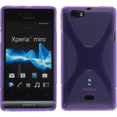 Produktbild von PhoneNatic Case kompatibel mit Sony Xperia miro - lila Silikon Hülle X-Style + 2 Schutzfolien