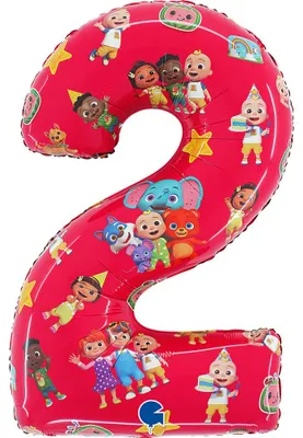 Zdjęcie produktu dla Balon foliowy cyfra 2 CoComelon, 66cm