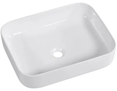 Productafbeelding van CERANO - Keramische wastafel Vizo - voor opbouw - wit, glanzend - 50x39 cm