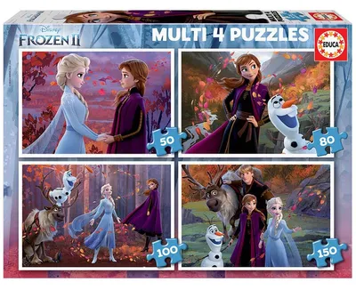 Productafbeelding van Educa Puzzelset Frozen 4-in-1 - Disney kinderpuzzels