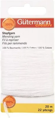 Produktbild von Gütermann Stopfgarn 20 m 100 % Baumwolle Farbe 1006 weiß