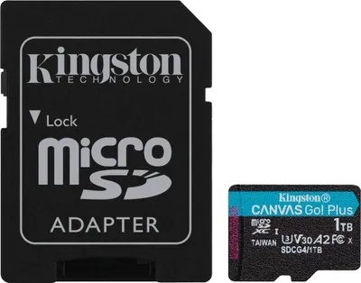 Image de Carte Mémoire MicroSDXC Kingston, 1 To, Canvas GO Plus, Avec Adaptateur
