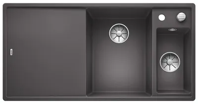 Produktbild von Spüle Blanco Axia III 6 S 1000 x 510 mm felsgrau ohne Multifunktionsschale 523463 1 Spülbecken Becken rechts Mit Restebecken Mit Tropffläche