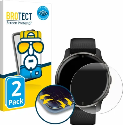 Produktbild von 2x BROTECT Fullscreen Schutzfolie für Garmin Venu 2 Plus Displayschutz Folie Fullcover Klar Transparent