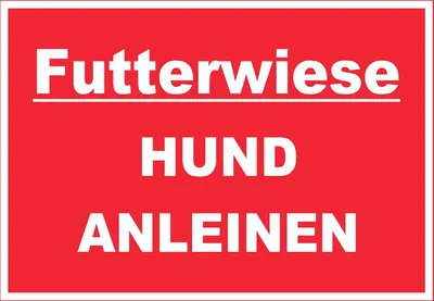 Produktbild von Futterwiese Hund anleinen Schild A2 Rückseite selbstklebend