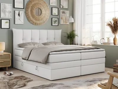 Produktbild von Boxspringbett 7-Zonen Taschenfederkernmatratze und Topper - PREMIUM-10-KING - 140x200cm - Weiß - H4