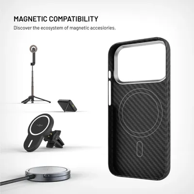 Immagine prodotto di FIXED Fixed MagVelar | Back cover | Apple | iPhone 17 Pro | Aramid | Black | MagSafe Support