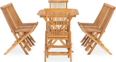 Produktbild von vidaXL 9-tlg. Garten-Essgruppe Klappbar Massivholz Teak