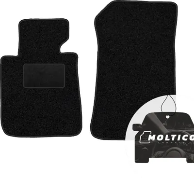 Image de moto-MOLTICO Tapis de sol avant Auto Velours Tapis de voiture noir Set de 2 pièces convenant à la BMW Série 1 E87 2004-2011