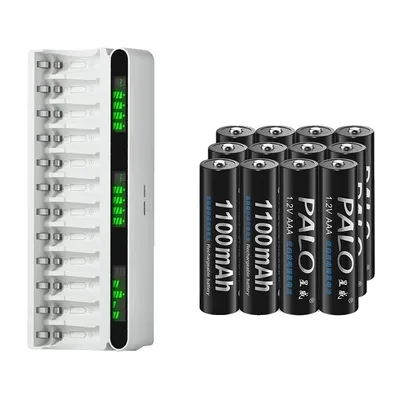 Zdjęcie produktu dla Ładowarka akumulatorów, wyświetlacz LCD, szybkie ładowanie, ładowarka 12AAA 1 szt