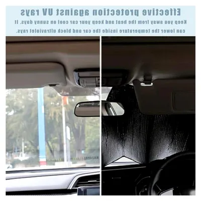Produktbild von Faltbarer Auto-Sonnenschirm 140x70 cm, Windschutzscheiben-Sonnenblende für Autos