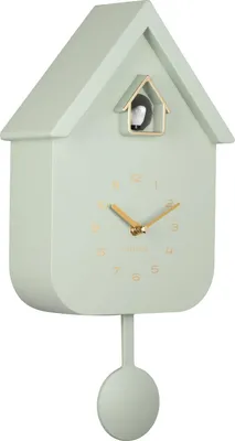 Produktbild von Karlsson - Wanduhr Solo Color Cuckoo - Gris Jade - 6x21,5x41cm