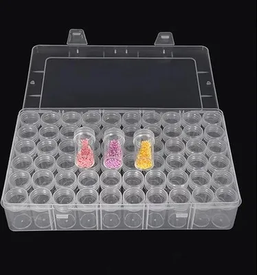 Produktbild von Famanu Aufbewahrungsbox für Diamantmalerei - 60 Fächer, transparent