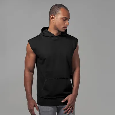 Zdjęcie produktu dla Męska koszulka bez rękawów Urban Classics Open Edge Sleeveless Hoody, czarna – rozmiar S