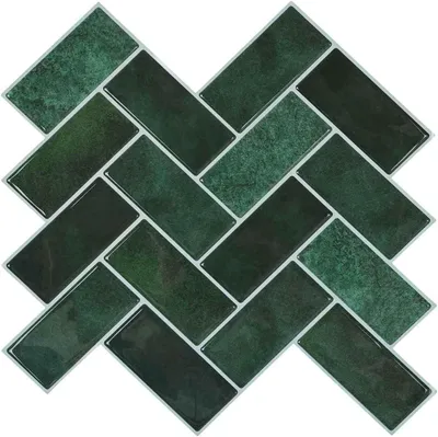 Produktbild von Fischgrätenfliesen, 50 Stück, dunkelgrün, 30 x 30 cm, für Kunsthandwerk und Bastelarbeiten