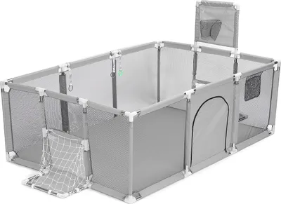 Produktbild von Laufstall 181 x 122 cm für Babys laufgitter Faltbar Sicherheitsbarriere Spielzelt laufstall baby tragbar baby cradle, grau