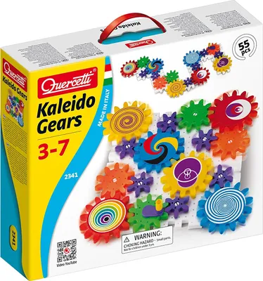 Produktbild von Quercetti Baukasten Kaleido Gears buntes Konstruktionsspielzeug 55-teilig