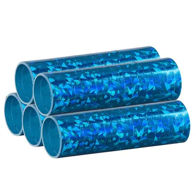 Produktbild von Luftschlangen "Holografisch" 4m / 5 Rollen | Blau