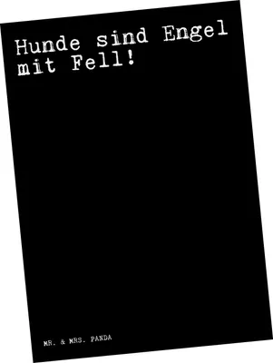 Produktbild von Mr. & Mrs. Panda Postkarte Hunde sind Engel mit... - Schwarz - Geschenk, Ansichtskarte, Postkarten, Fotokarte, Sprüche, Spruch Weisheiten Zitate Lustig Weisheit Worte