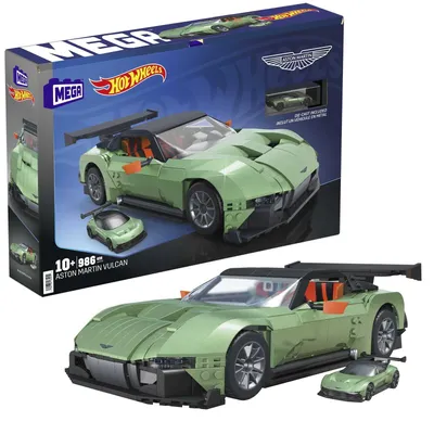 Obrázok produktu pre Hot Wheels – Veľká stavebnica v mierke 1:18 s 986 dielmi, určená pre fanúšikov a zberateľov. Kovový model pre dospelých, Aston Martin Vulcan, model HMY97