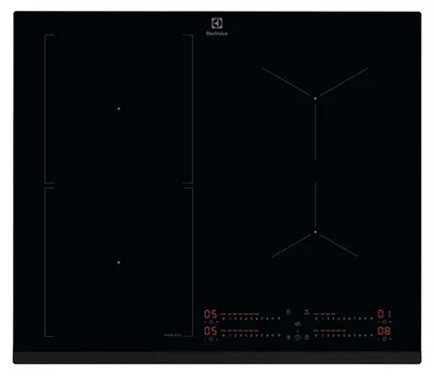 A top-down view of a black induction hob.