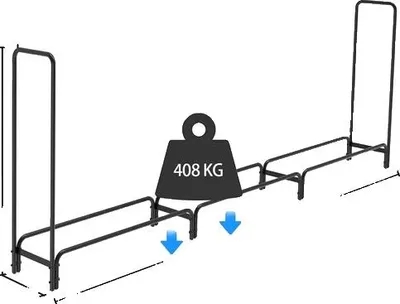 Immagine prodotto di Supporto in legno, resistente, supporto per tronchi in metallo