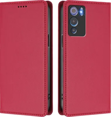 Produktbild von Handyhülle für Doogee N60 Pro, Kunstleder Klapphülle Stoßfeste Magnetische Hülle mit Ständer Rot