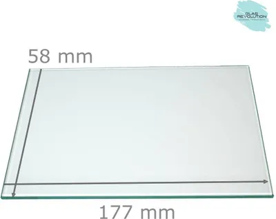 Produktbild von Ersatzglas für Grablaterne | Grablicht - Klarglas - nach Wunschmaß - 177 mm x 58 mm
