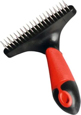 Produktbild von Karlie Unterwoll-Harke für Hunde Gummi - Rot/Schwarz - 15,5x8,5x5,5 cm