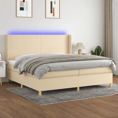 Produktbild von Maison Exclusive - Boxspringbett mit Matratze & LED Creme 200x200 cm Stoff