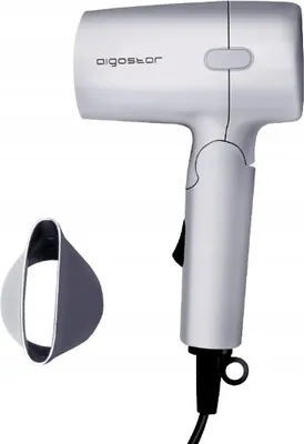 Obrázek produktu pro Skládací cestovní fén Aigostar 1200 W, kompaktní, stříbrný/šedý