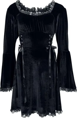 Produktbild von Gothicana by EMP Damen schwarzes Kleid mit Schnürung XL