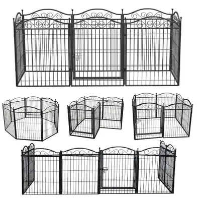 Immagine prodotto di Recinto per cani - Cuccia per cani - Kennel per cani - Area di sgambamento per cani - Recinto giochi - 8 pannelli in metallo