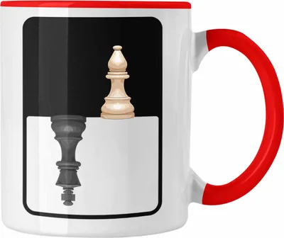 Produktbild von Trendation - Schach Geschenk Schachspieler Geschenkidee Tasse Schachfiguren Grafik (Rot)