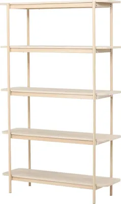 Productafbeelding van FURNLUX Vrijstaande plankenrek, kleur: beige, afmetingen: 120 x 40 x 190 cm.Hoofdkleur: beige