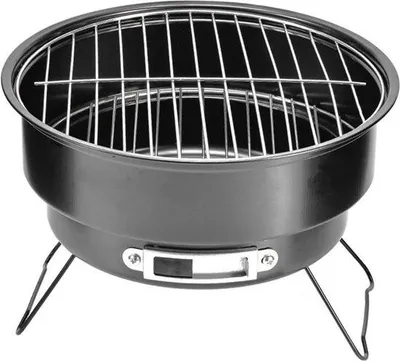 Immagine prodotto di 25 cm portatile BBQ rotondo a carbonella - maniglia - cucina all'aperto picnic campeggio