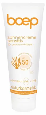 Immagine prodotto di Crema solare naturale per pelli sensibili, protezione SPF 50, Boep, 100 ml