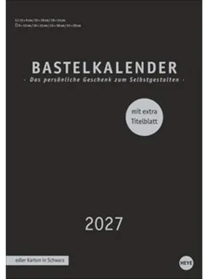 Produktbild von Premium-Bastelkalender schwarz A4 2027: Blanko-Kalender zum Basteln mit extra Titelblatt für eine persönliche Gestaltung. Foto- und Bastelkalender 202