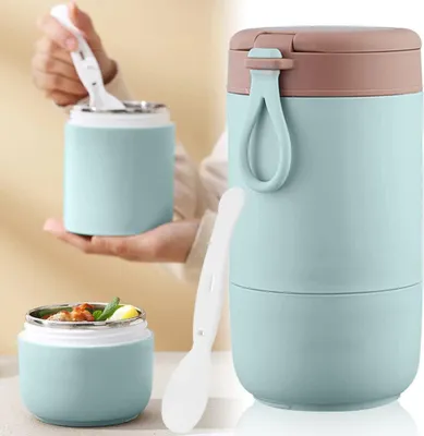 Produktbild von 304 Edelstahl Isolierbecher, Doppelwand Thermobecher, Frühstücksbecher, Reise, 680 ml, Blau