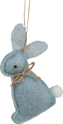 Produktbild von Clayre & Eef Oster-Anhänger Kaninchen 10 cm Blau Baumwolle