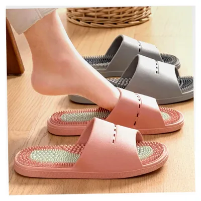Produktbild von Akupressur-Hausschuhe für Damen, rutschfeste, leichte Massage-Sandalen zur Linderung von Fußschmerzen, Größe 38–39