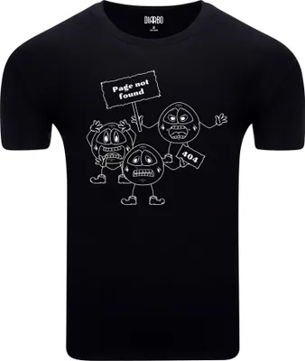 Immagine prodotto di T-shirt da uomo Diarbo con stampa divertente Error 404 nero taglia XXXL