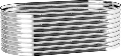 Produktbild von Pflanzkübel, Metall-Blumenkübel mit Sicherheitskante und Handschuhen, offener Boden, 160B x 80T x 56H cm, Grau