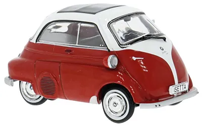 Obrázek produktu pro Model automobilu BMW Isetta, červeno-bílý, rok výroby 1959.