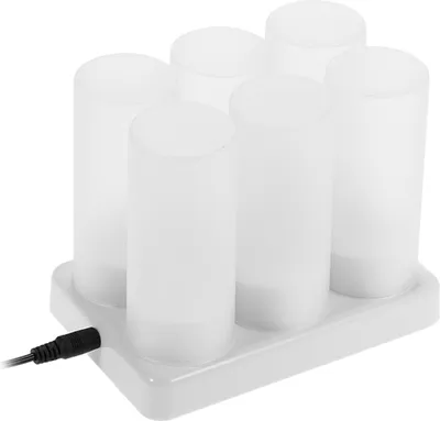 Produktbild von 6 wiederaufladbaren LED-Farbwechseln Flackerndes flammenloses Teelicht Kerzenlicht mit Fernbedienung USB 5V Frosted Cups Ladestation fuer Weihnachtsfeier Feste Hochzeit