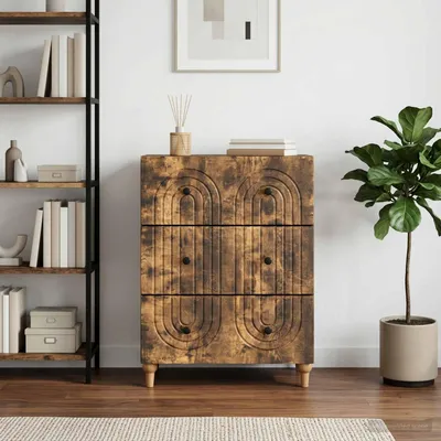 Zdjęcie produktu dla Komoda z szufladami vidaXL, dąb wędzony, 66 x 34,5 x 90 cm
