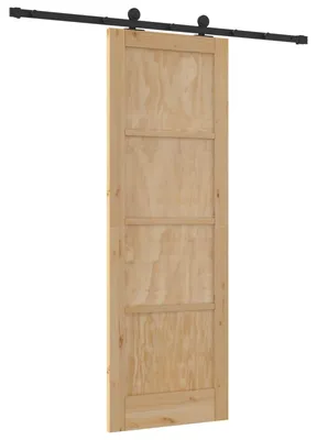 Zdjęcie produktu dla Drzwi przesuwne Naturalny i czarny 73,5 x 211 cm
