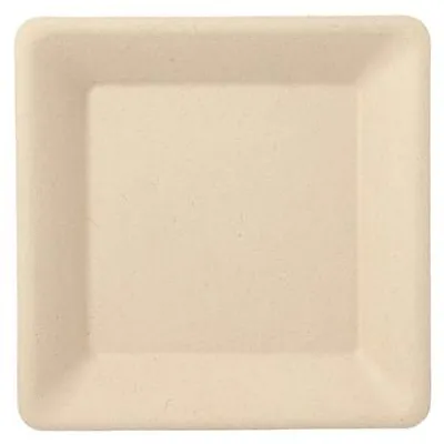 Produktbild von 500 Papstar Teller, Zuckerrohr pure eckig 15,5 cm x 15,5 cm natur 89870 Einwegteller Zuckerrohrteller
