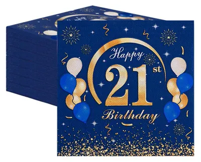 60 Servietten 21. Geburtstag Mann – Happy Birthday Tischdeko